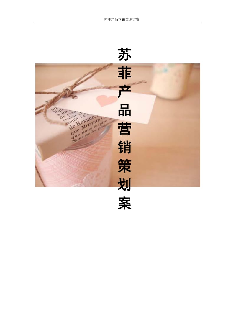 【苏菲产品营销策划方案